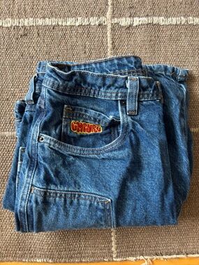 Empyre Blue Denim Jean Shorts with Embroidered Logo